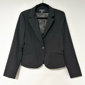H&M Womens Black Single Button Tailored Blazer Jacket 12 Professional Office
